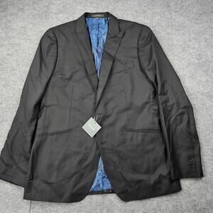 Indochino Blazer Mens 40 Black Wool Cashmere Yaletown Luxury Staple Career